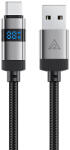 ACEFAST C15-04 USB-A - USB-C kábel kijelzővel 480Mb/s 66W 1.2m - fekete