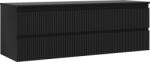 Mexen Rivel dulap pentru baie sub lavoar 140 cm cu blat, 2 sertare, cu rifluri, negru mat - 91A20-14047-2-BFFC71 (91A20-14047-2-BFFC71)