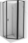Mexen Mist L cabină de duș pentagonală rabatabilă dreapta 90 x 90 cm, cadru negru, negru - 8A8L-090-090-70-70-P (8A8L-090-090-70-70-P)