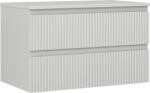 Mexen Rivel dulap de baie sub chiuvetă 80 cm cu blat, 2 sertare, canelat, gri mat - 91A20-08047-2-BFFC62 (91A20-08047-2-BFFC62)