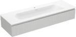 Mexen Rivel dulap de baie 140 cm cu lavoar Vela, 1 sertar, canelat, gri mat/alb mat - 91A20-14023-1-BF62-W23M01 (91A20-14023-1-BF62-W23M01)