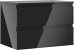 Mexen Orio dulap baie sub chiuvetă 70 cm cu blat, 2 sertare, negru lucios - 91A10-07047-2-BFFC70 (91A10-07047-2-BFFC70)