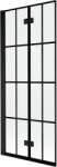 Mexen Mist paravan pentru cadă cu două aripi, stânga 80 x 150 cm, grilaj negru, negru - 8A9-080-002-70-77-L (8A9-080-002-70-77-L)