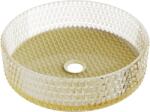 Mexen Aura lavoar din sticlă pe blat 39 x 39 cm, transparent/aurie - 24013951 (24013951)