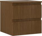Mexen Rivel dulap baie sub chiuvetă 50 cm cu blat, 2 sertare, canelată, nuc - 91A20-05047-2-BFFC86 (91A20-05047-2-BFFC86)