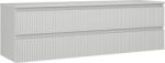 Mexen Rivel dulap de baie sub-chiuvetă 160 cm cu blat, 2 sertare, canelat, gri mat - 91A20-16047-2-BFFC62 (91A20-16047-2-BFFC62)