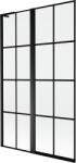 Mexen Mist L paravan cadă 2-panel stânga 110 x 150 cm, grilaj negru, negru - 8A9L-110-011-70-77-L (8A9L-110-011-70-77-L)