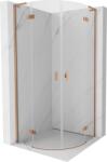 Mexen Mist L cabină de duș semicirculară cu uși batante 90 x 90 cm, transparent, cupru periat - 8A33L-090-090-65-00 (8A33L-090-090-65-00)