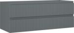 Mexen Rivel dulap baie sub lavoar 120 cm, 2 sertare, canelat, grafit mat - 91A20-12047-2-BFF66 (91A20-12047-2-BFF66)