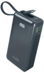 SBS 10000 mAh 20W külső akkumulátor beépített USB-C kábellel és digitális kijelzővel - sötétszürke