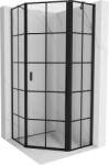 Mexen Mist cabină de duș pentagonală batantă dreapta 90 x 90 cm, grilaj negru, negru - 8A8-090-090-70-77-P (8A8-090-090-70-77-P)
