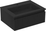 Mexen Rivel dulap baie 60 cm cu lavoar Otis, 1 sertar, texturat, negru mat - 91A20-06023-1-BF71-W18M71 (91A20-06023-1-BF71-W18M71)