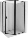 Mexen Mist cabina de duș pentagonală asimetrică cu ușă rabatabilă dreapta 100 x 80 cm, ramă neagră, neagră (8A8-100-080-70-70-P)