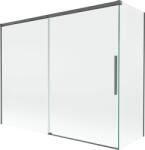 Mexen Rox paravan cadă cu 2 uși glisante 190 + 90 x 150 cm, transparent, gri armat periat - 8C9-190-090-66-00 (8C9-190-090-66-00)