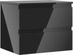 Mexen Orio dulap baie sub chiuvetă, 60 cm cu blat, 2 sertare, negru lucios - 91A10-06047-2-BFFC70 (91A10-06047-2-BFFC70)