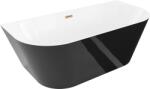 Mexen Oval Slim cada de baie freestanding de perete 170 x 80 cm, alb/negru, preaplin aur roz - 52661708075-60 (52661708075-60)