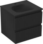 Mexen Rivel dulap baie 50 cm cu chiuvetă Vela, 2 sertare, canelată, negru mat - 91A20-05047-2-BFF71-W23M71 (91A20-05047-2-BFF71-W23M71)