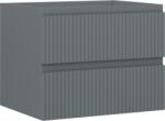 Mexen Rivel dulap baie sub lavoar 60 cm, 2 sertare, cu textură canelată, grafit mat - 91A20-06047-2-BFF66 (91A20-06047-2-BFF66)