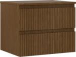 Mexen Rivel dulap lavoar baie 60 cm cu blat, 2 sertare, cu caneluri, nuc - 91A20-06047-2-BFFC86 (91A20-06047-2-BFFC86)