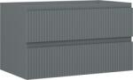 Mexen Rivel dulap baie sub chiuvetă 80 cm, 2 sertare, canelat, grafit mat - 91A20-08047-2-BFF66 (91A20-08047-2-BFF66)
