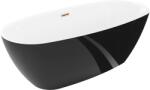 Mexen Luvo Slim cadă freestanding 170 x 75 cm, alb/negru, preaplin aur roz - 52801707575-60 (52801707575-60)