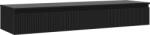 Mexen Rivel dulap baie cu blat de 160 cm, 1 sertar, textură rificată, negru mat - 91A20-16023-1-BFC71 (91A20-16023-1-BFC71)