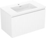 Mexen Rivel dulap de baie 80 cm cu lavoar Otis, 1 sertar, canelat, alb mat - 91A20-08047-1-BF01-W18M01 (91A20-08047-1-BF01-W18M01)