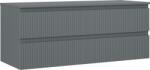 Mexen Rivel dulap baie sub chiuvetă 120 cm cu blat, 2 sertare, fronturi canelate, grafit mat - 91A20-12047-2-BFFC66 (91A20-12047-2-BFFC66)