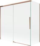 Mexen Rox paravan pentru cadă, extensibil cu 2 uși, 160 + 75 x 150 cm, transparent, aur roz - 8C9-160-075-60-00 (8C9-160-075-60-00)