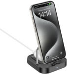 hoco. CQ16B 2in1 USB-C + vezeték nélküli asztali töltő, 5W, PD, QC, 3A, 30W, fekete