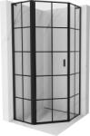 Mexen Mist L cabină de duș pentagonală pivotantă stânga 100 x 100 cm, grilaj negru, negru - 8A8L-100-100-70-77-L (8A8L-100-100-70-77-L)
