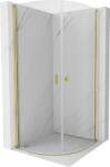 Mexen Mist cabină de duș semicirculară pivotantă 80 x 80 cm, transparentă, aurie - 8A31-080-080-50-00 (8A31-080-080-50-00)