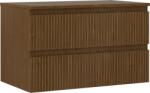 Mexen Rivel dulap pentru baie sub lavoar 80 cm cu blat, 2 sertare, cu caneluri, nuc - 91A20-08047-2-BFFC86 (91A20-08047-2-BFFC86)