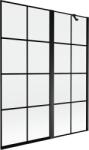 Mexen Mist paravan cadă de duș cu 2 aripi dreapta 140 x 150 cm, grilaj negru, negru - 8A9-140-011-70-77-P (8A9-140-011-70-77-P)