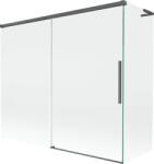 Mexen Rox L paravan de cadă cu 2 uși glisante 180 + 80 x 150 cm, transparent, gri armat periat - 8C9L-180-080-66-00 (8C9L-180-080-66-00)