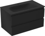 Mexen Orio dulap baie 80 cm cu lavoar Vela, 2 sertare, negru mat - 91A10-08047-2-BFF71-W23M71 (91A10-08047-2-BFF71-W23M71)
