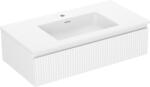 Mexen Rivel dulap de baie 90 cm cu lavoar Otis, 1 sertar, canelat, alb mat - 91A20-09023-1-BF01-W18M01 (91A20-09023-1-BF01-W18M01)