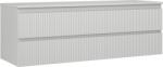 Mexen Rivel dulap baie suspendat 140 cm cu blat, 2 sertare, canelat, gri mat - 91A20-14047-2-BFFC62 (91A20-14047-2-BFFC62)