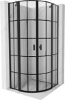 Mexen Mist cabină de duș semicirculară cu deschidere oscilantă 90 x 90 cm, grilaj negru, neagră - 8A32-090-090-70-77 (8A32-090-090-70-77)