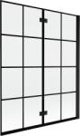 Mexen Mist paravan de duș cu 2 uși, dreapta, 140 x 150 cm, grilaj negru, negru - 8A9-140-002-70-77-P (8A9-140-002-70-77-P)