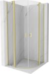 Mexen Mist cabină de duș semicirculară pivotantă 90 x 90 cm, transparentă, auriu periat - 8A32-090-090-55-00 (8A32-090-090-55-00)