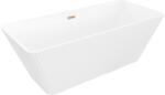Mexen Tava cadă de baie freestanding cu textura canelată 170 x 75 cm, albă, preaplin cupru periat - 52851707500-65 (52851707500-65)