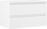 Mexen Rivel dulap baie sub chiuvetă 80 cm cu blat, 2 sertare, canelat, alb mat - 91A20-08047-2-BFFC01 (91A20-08047-2-BFFC01)