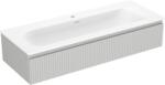 Mexen Rivel dulap de baie 120 cm cu lavoar Vela, 1 sertar, fațetat, gri mat/alb mat - 91A20-12023-1-BF62-W23M01 (91A20-12023-1-BF62-W23M01)