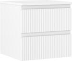 Mexen Rivel dulap baie de 50 cm cu blat, 2 sertare, canelat, alb mat - 91A20-05047-2-BFFC01 (91A20-05047-2-BFFC01)