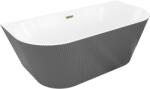 Mexen Oris cadă de baie freestanding montată pe perete cu caneluri 170 x 80 cm, alb/gri, preaplin auriu - 52871708062-50 (52871708062-50)