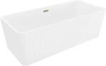 Mexen Nila cadă freestanding canelată 170 x 75 cm, albă, preaplin auriu - 52841708000-50 (52841708000-50)