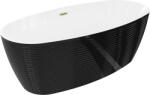 Mexen Lira cadă freestanding model 170 x 80 cm, alb/negru, preaplin aurie periată - 52831708075-55 (52831708075-55)