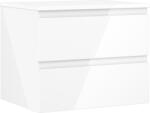 Mexen Orio dulap baie sub lavoar 60 cm cu blat, 2 sertare, alb lucios - 91A10-06047-2-BFFC00 (91A10-06047-2-BFFC00)