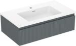 Mexen Rivel dulap baie 80 cm cu chiuvetă Otis, 1 sertar, profilat, grafit mat/alb mat - 91A20-08023-1-BF66-W18M01 (91A20-08023-1-BF66-W18M01)
